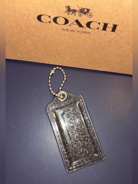 Coach poppy Clear Glitter Tag